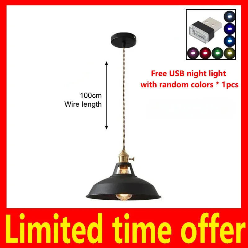 Rustic Metal LED Pendant Light Fixture