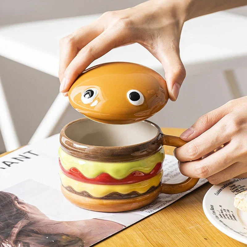 Fun Food Shaped Ceramic Burger Mug