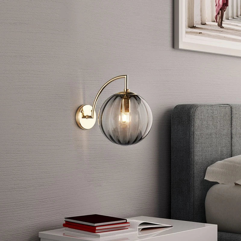 Sleek Glass Ball LED Wall Light