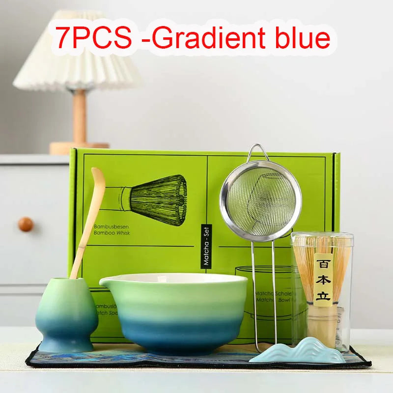 Premium Green Tea Starter Kit Bamboo Ceramic Set