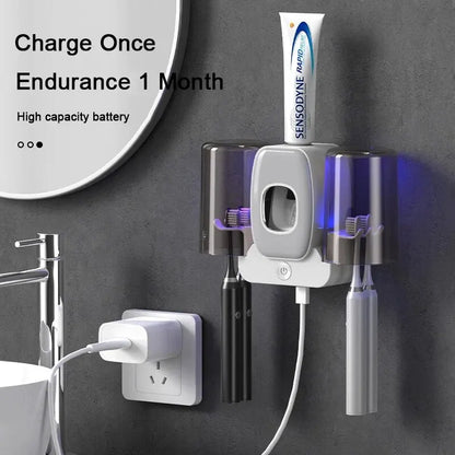 UV Sanitizing Toothbrush Holder with Auto Dispenser