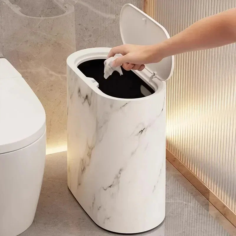 Elegant Stone Pattern Waste Bin