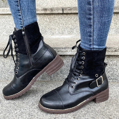 Retro Chic Low Heel Ankle Boots