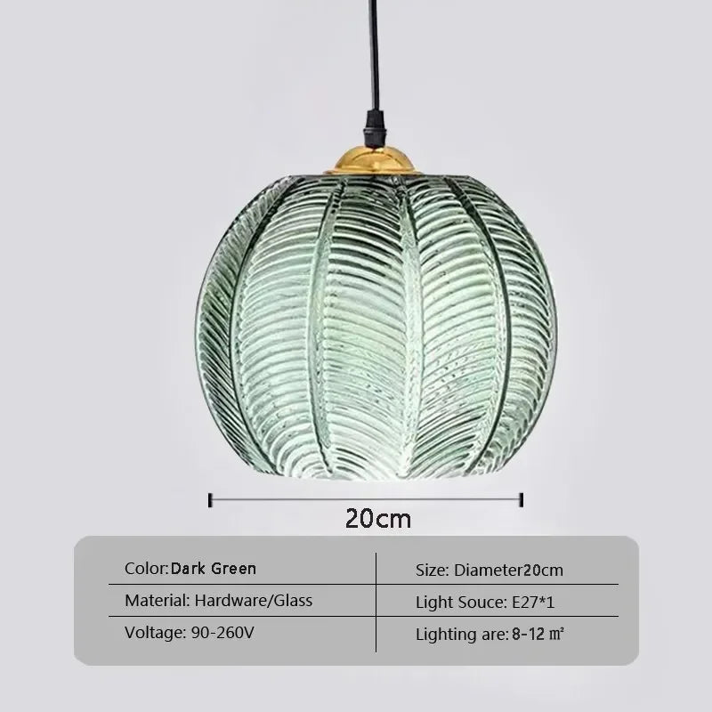 Modern Green Glass Pendant Lighting Fixture