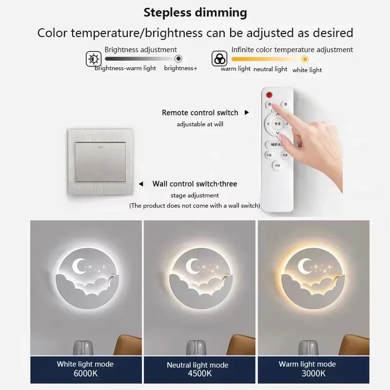 Celestial Glow LED Bedroom Wall Lamp