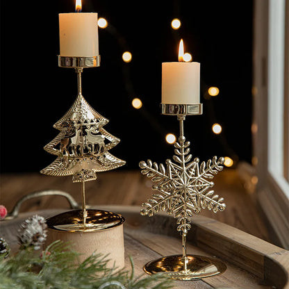 Holiday Candle Holders Star Tree Design