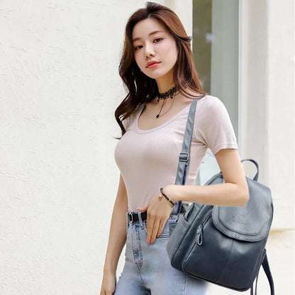 Fashionable Ladies Genuine Leather Backpack