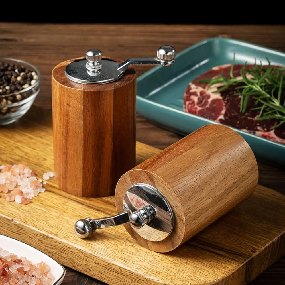 Premium Wooden Salt and Pepper Grinder Set
