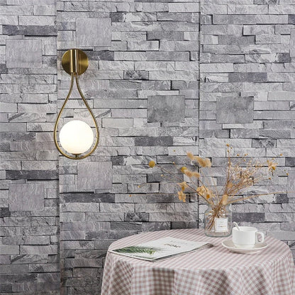 Sleek Metal Glass Globe Wall Light