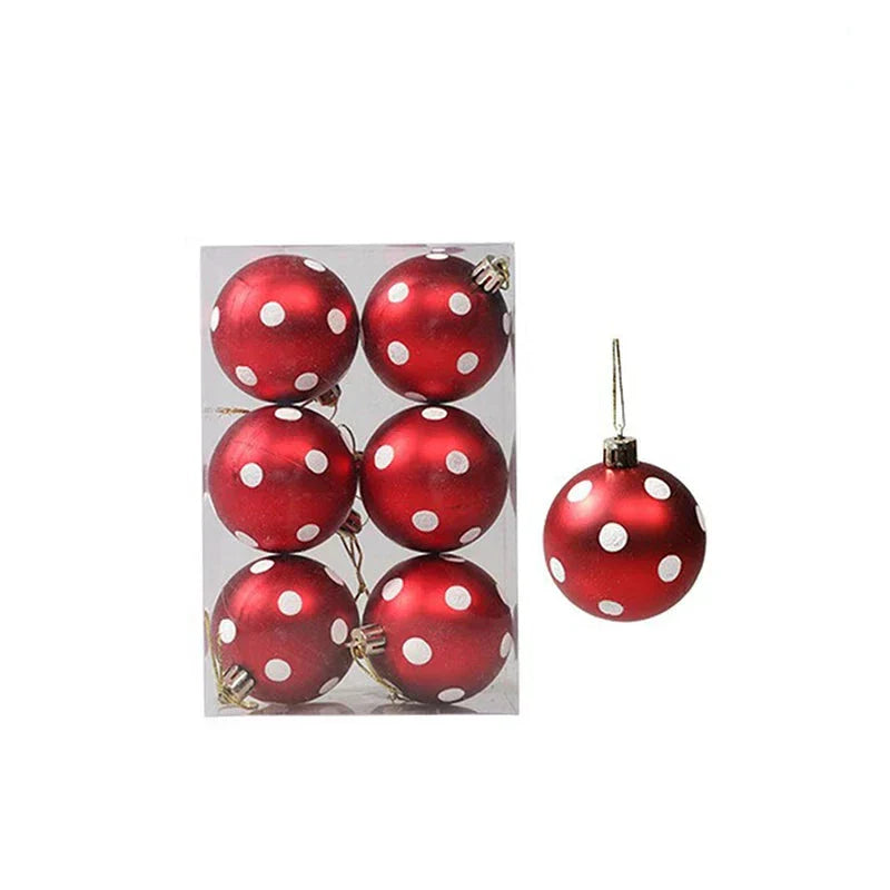 Luxury Red Gold Christmas Tree Baubles Set