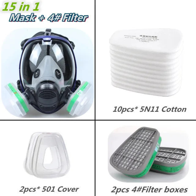 Protec | Full Face Respirator Mask with Fog-Free Lens and Air Filters