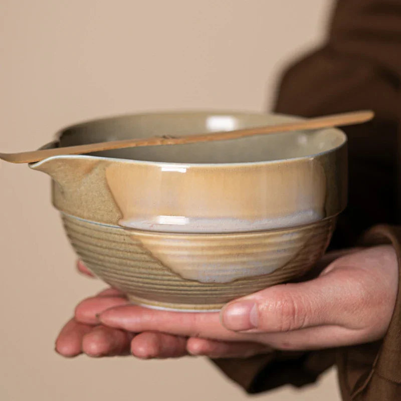 Traditional Green Tea Set Ceramic Bamboo Style
