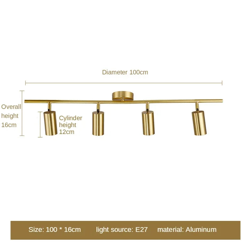 Sleek Gold LED Ceiling Lamp