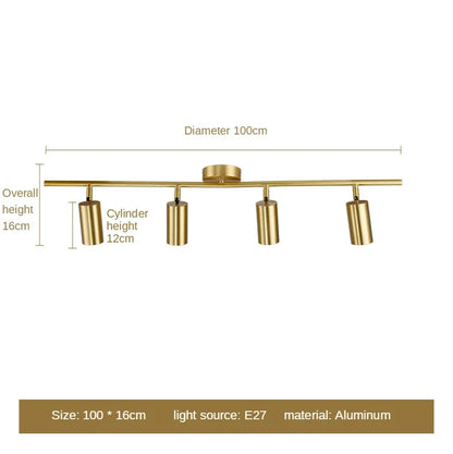 Sleek Gold LED Ceiling Lamp