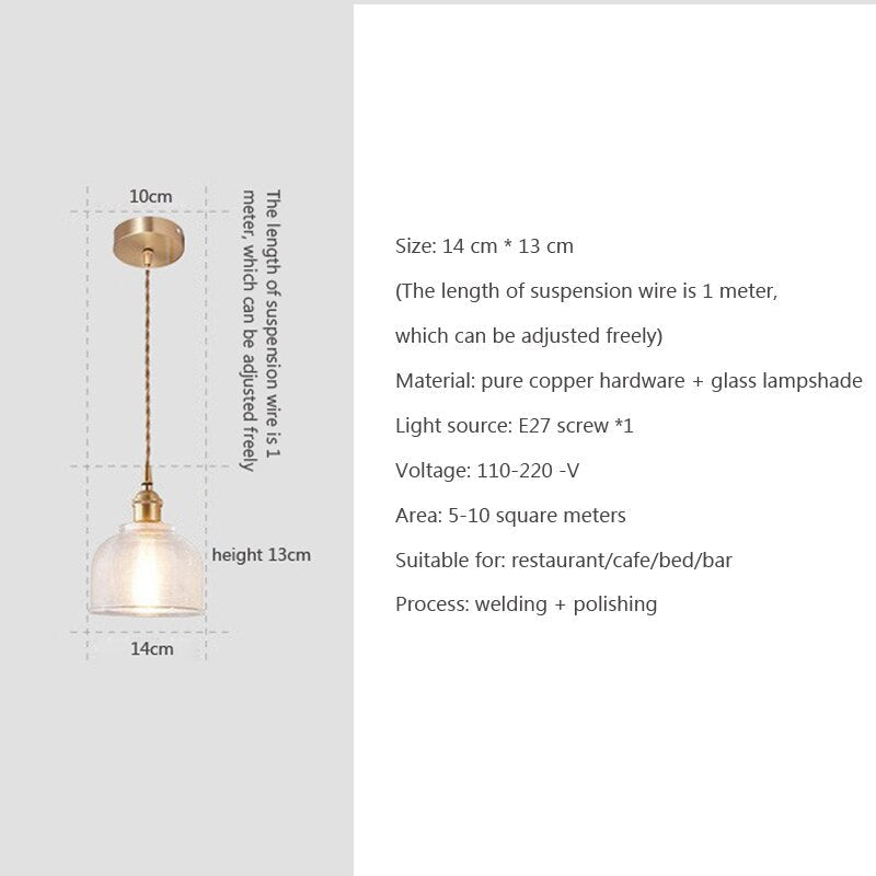 Clear Glass Drop Pendant Light