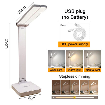 Compact LED Desk Light with 3 Brightness Modes