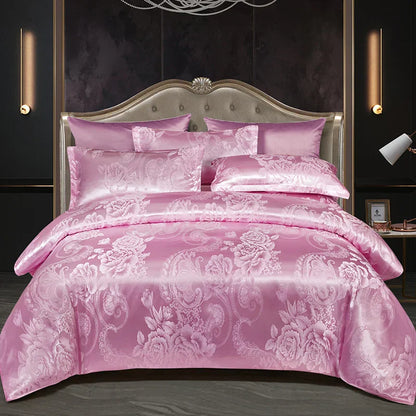 Elegant Soft Gold Blue Patterned Duvet Cover