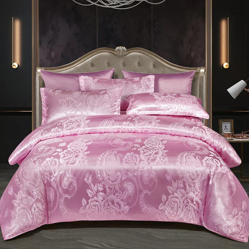 Elegant Soft Gold Blue Patterned Duvet Cover