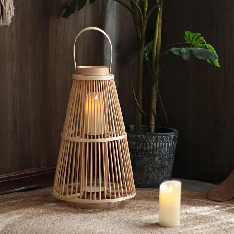 Natural Woven Outdoor Lanterns