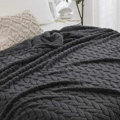 Warm Plush Fleece Blanket for Autumn and Winter