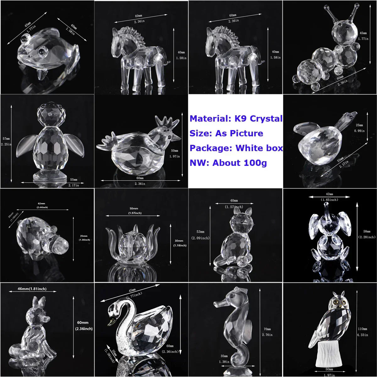 Adorable Animal Crystal Figurines