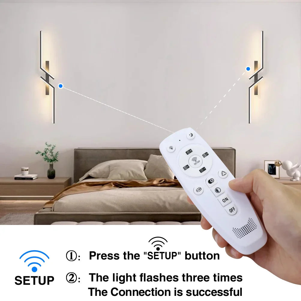 Slim LED Remote Control Wall Lamp