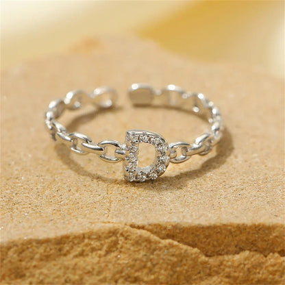 Delicate Initial Diamond Letter Ring
