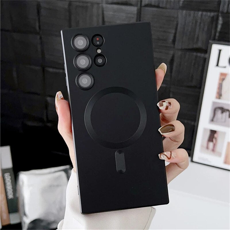 Slim Magnetic Phone Charging Cover for Samsung