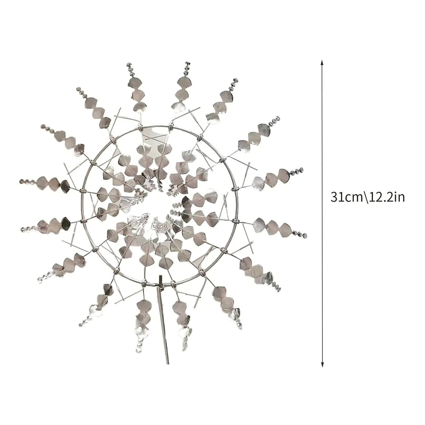 Solar Powered Metal Wind Spinner Garden Decor