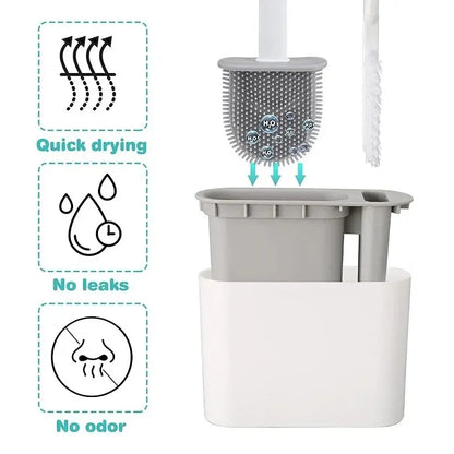 Bathroom Cleaning Brush Set with Holder
