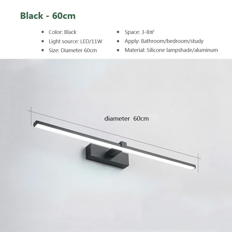 Bright LED Bathroom Wall Light with Adjustable Color