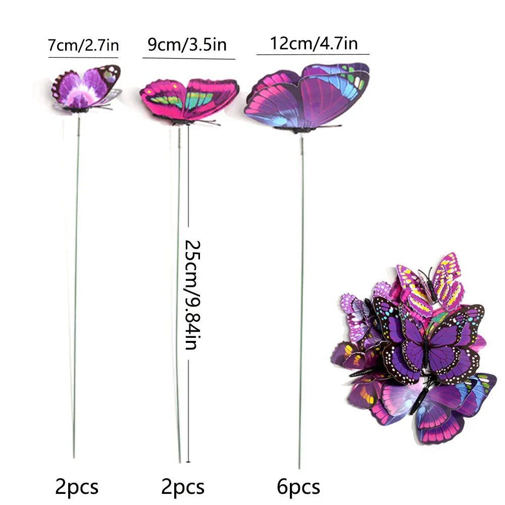 Colorful Metal Butterfly Garden Decoration Stake