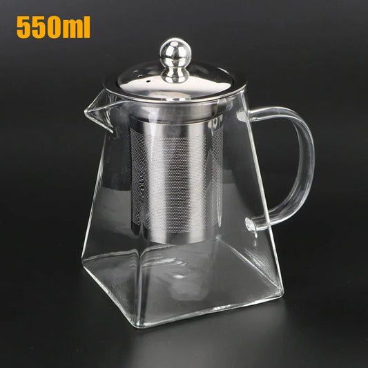 Clear Glass Teapot with Metal Infuser, 550/750/950ml - Cofik