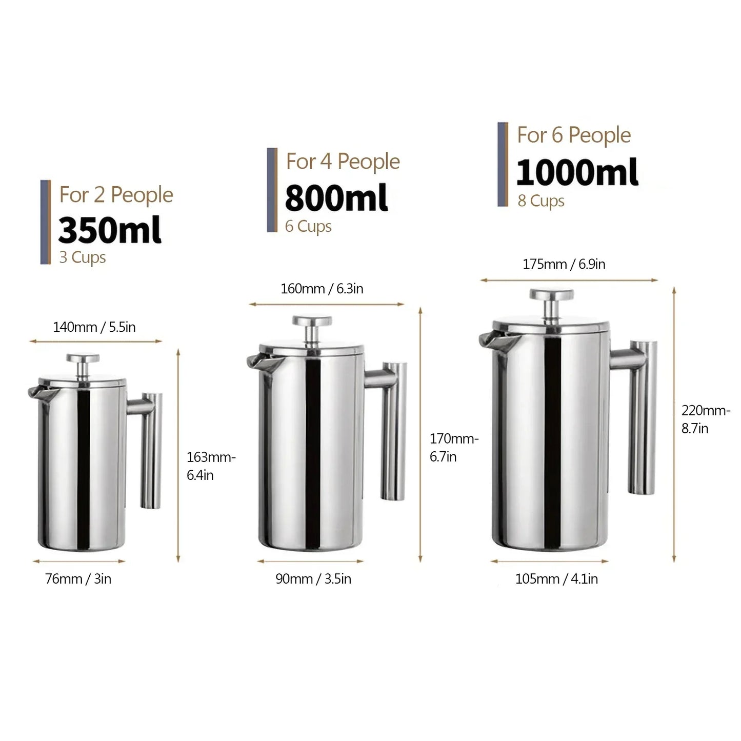 Premium Metal French Coffee Brewer