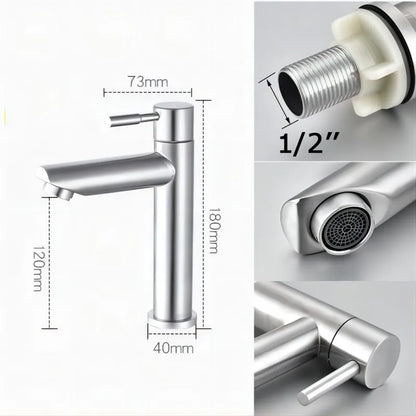 Premium Brushed Stainless Steel Bathroom Faucet