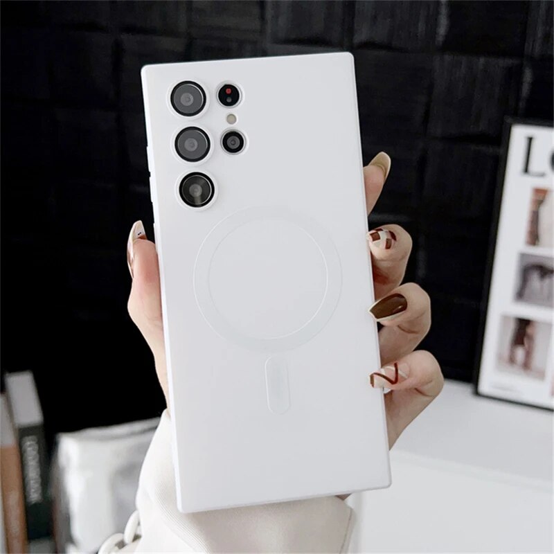 Slim Magnetic Phone Charging Cover for Samsung