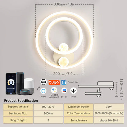 Stylish LED Wall Light - Versatile 3 Color Adjustable Lamp