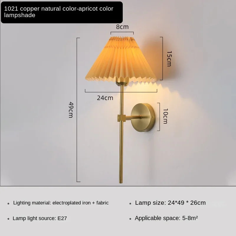 Classic LED Wall Light with Fabric Shade - Cofik