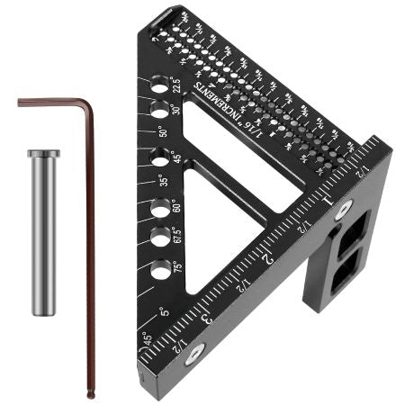 Accurate 3D Wood Ruler – 45° & 90° Angle Measure Tool