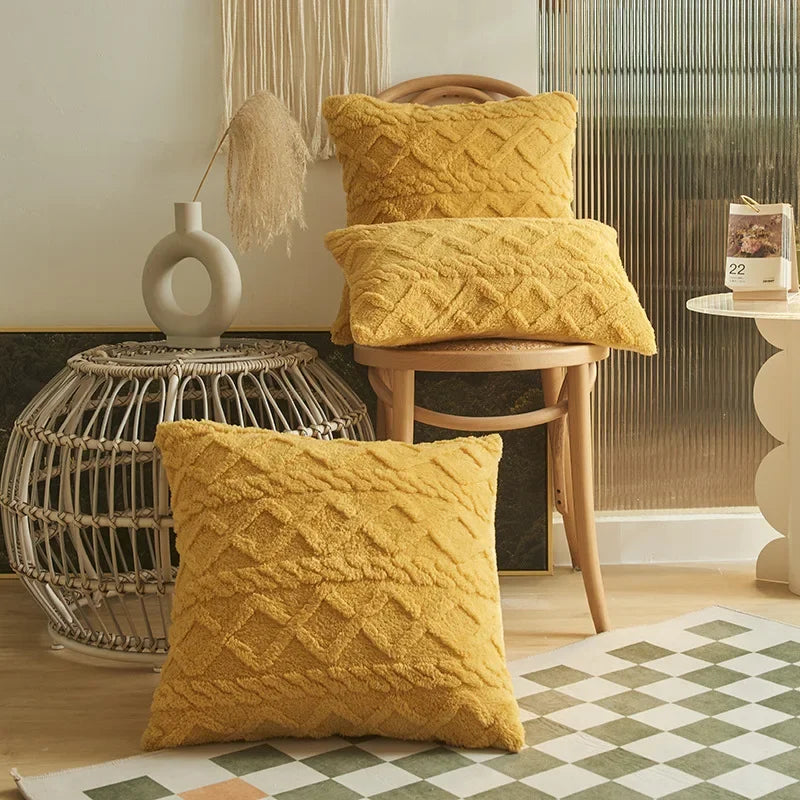 Soft Geometric Pattern Decor Cushion Cover