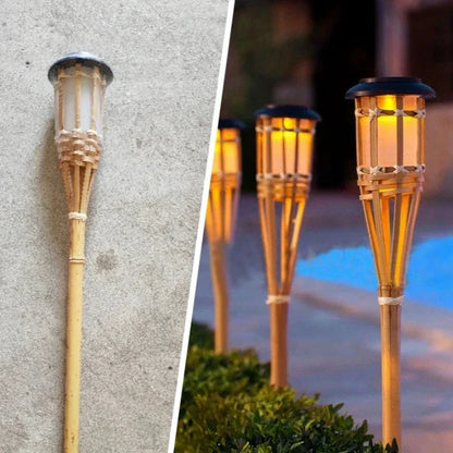 Outdoor Solar Powered Flame Lights Set