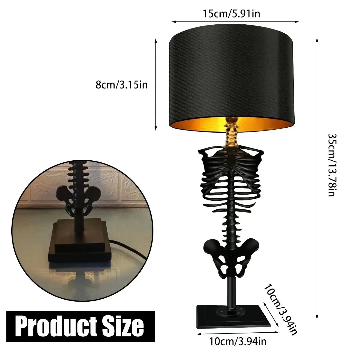 Spooky 3D Skull Table Lamp Halloween Decor Night Light - Cofik
