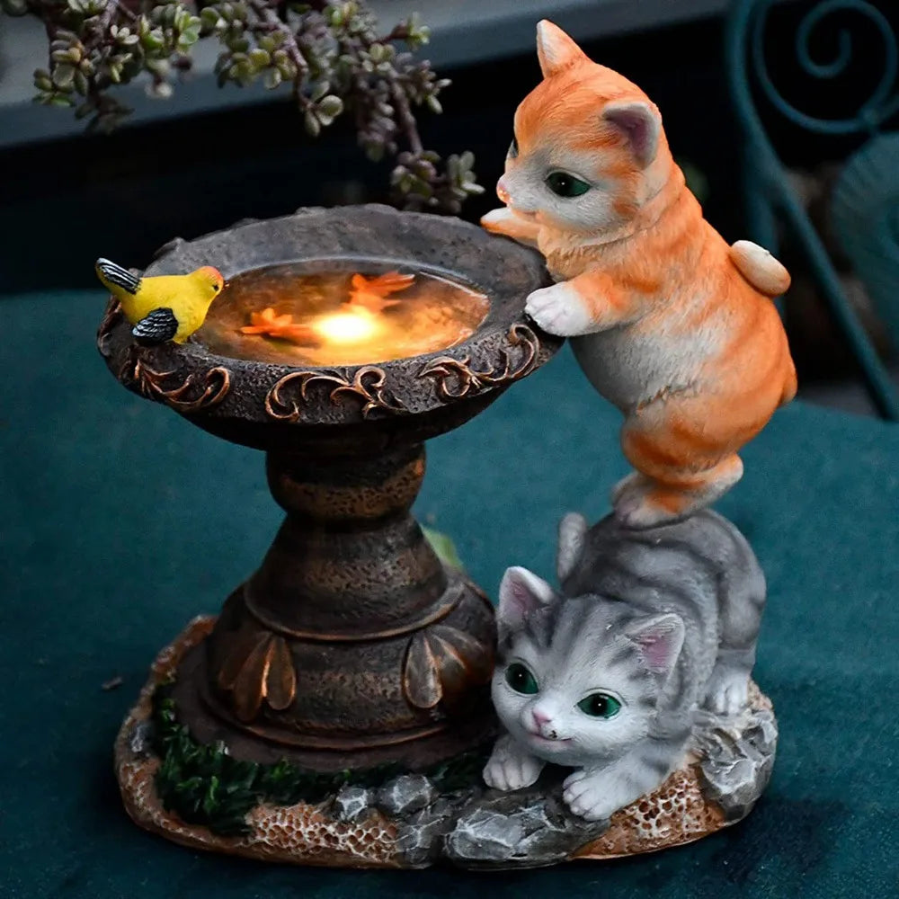 Colorful Cat Figurine Table Lamp