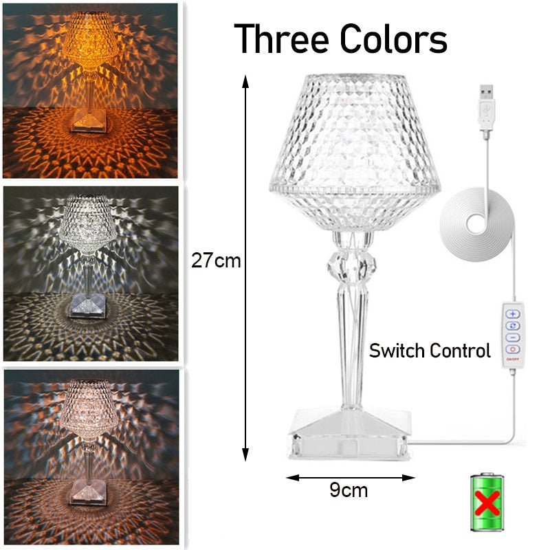 Sparkling Crystal Desk Lamp with USB Recharge - Cofik