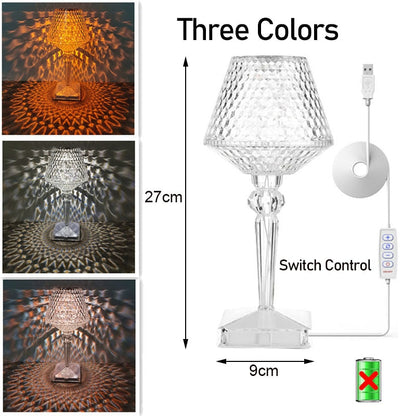 Sparkling Crystal Desk Lamp with USB Recharge - Cofik