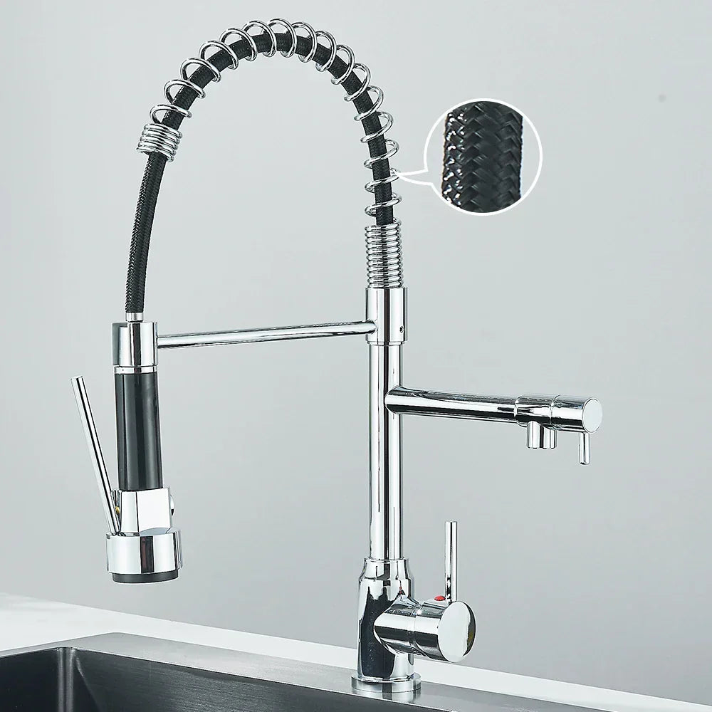 Easy Install Dual Spout Kitchen Faucet