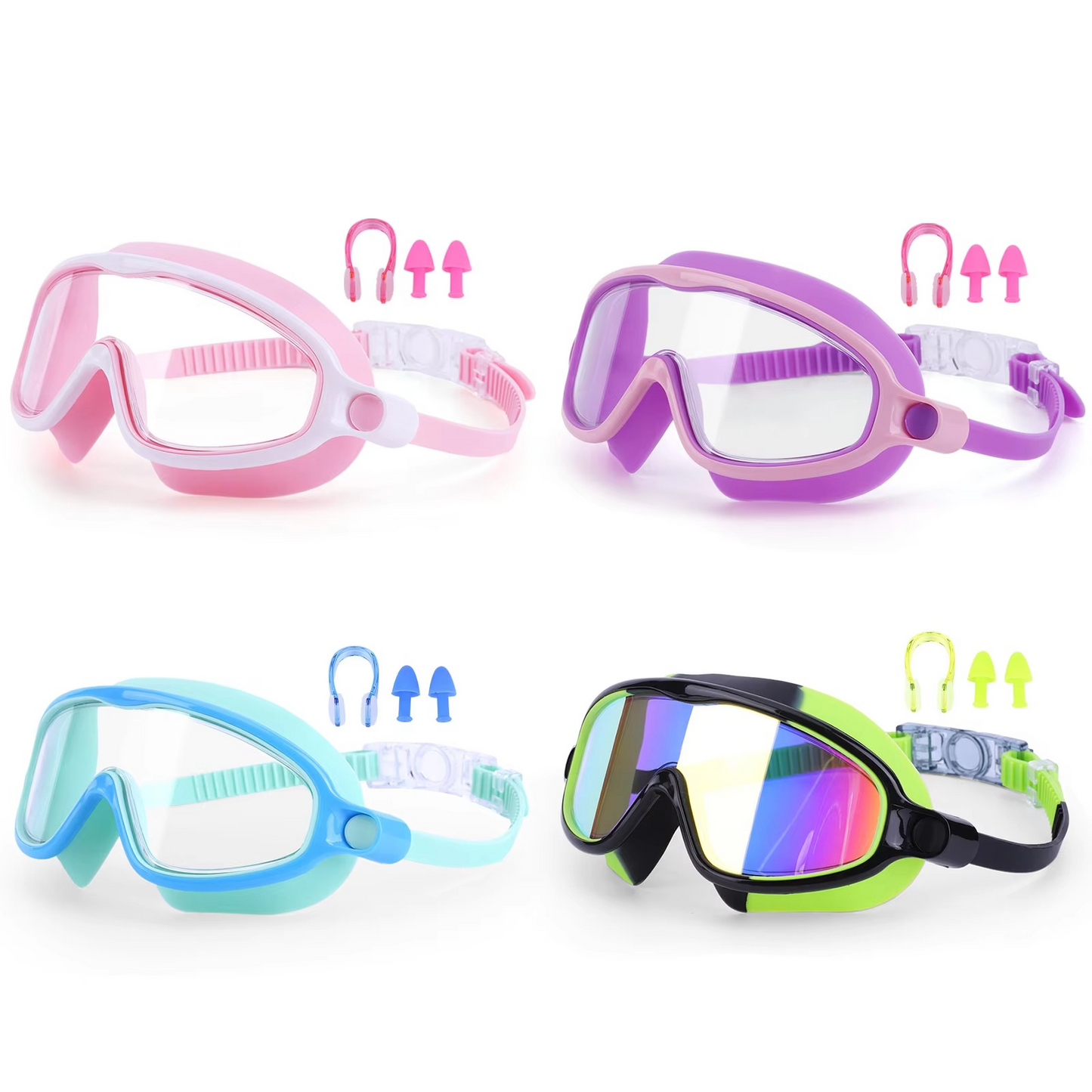 Clear Vision Swim Goggles with Earplugs and Waterproof Mask
