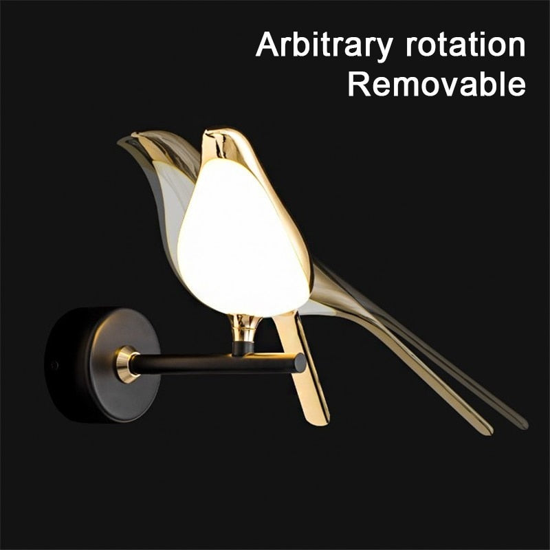 Simple Wood Bird Table Lamp