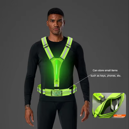 Bright Adjustable LED Safety Vest with Rechargeable Lights