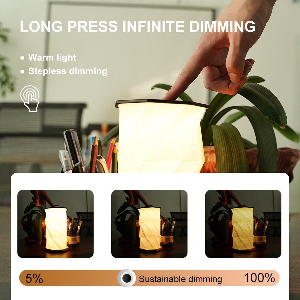 Soft Foldable Dimmable Paper Lamp